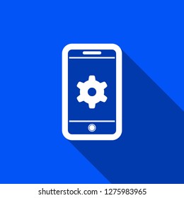 Mobile settings icon with shadow , sign design