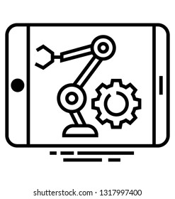Mobile settings line icon 