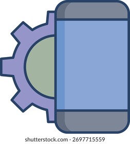 mobile settings linear color icon design