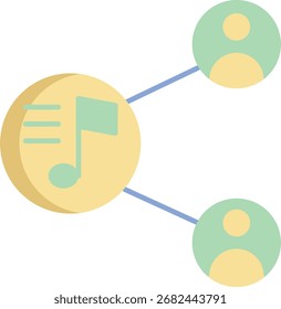 design de ícone plano de compartilhamento móvel