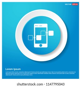 Mobile Share Icon Abstract Blue Web Sticker Button - Free vector icon