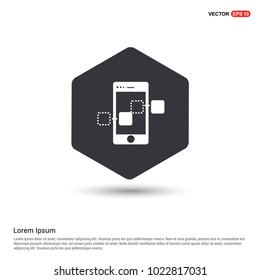 Mobile Share Icon Hexa White Background icon template