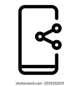 Mobile share icon with simple and line style