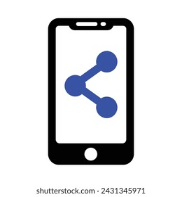 Mobile Share Icon, Vector Graphics Illustrations 
