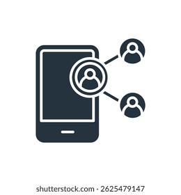 mobile share icons isolated on White Background. Flat style design