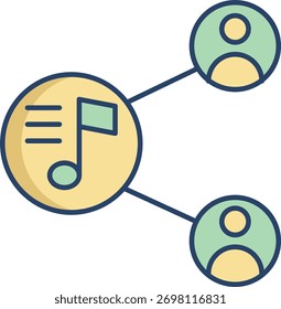 mobile share linear color icon design