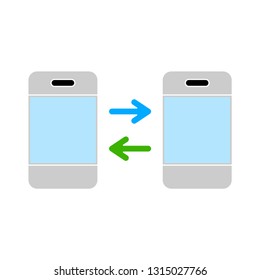 Mobile Sharing Data Icon - Mobile Sharing Data Isolated , Sharing Data Illustration -Vector Mobile