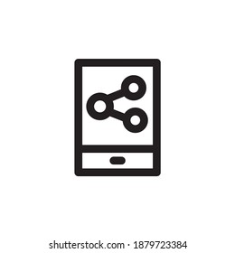 Icono para compartir móvil. Icono de marketing. Vector