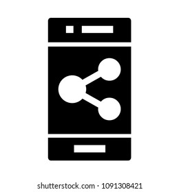 mobile sharing vector glyphs icon 