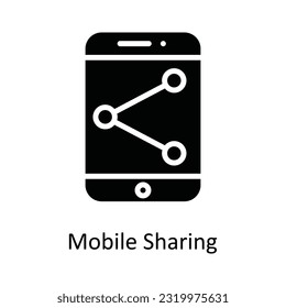 Mobile Sharing  Vector Solid  Icon Design illustration. Network and communication Symbol on White background EPS 10 File
