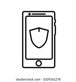 mobile shield outline icon