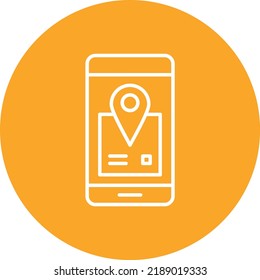 Imagen vectorial del icono de círculo de línea de seguimiento de envío móvil. También se puede usar para aplicaciones web, aplicaciones móviles y medios impresos.