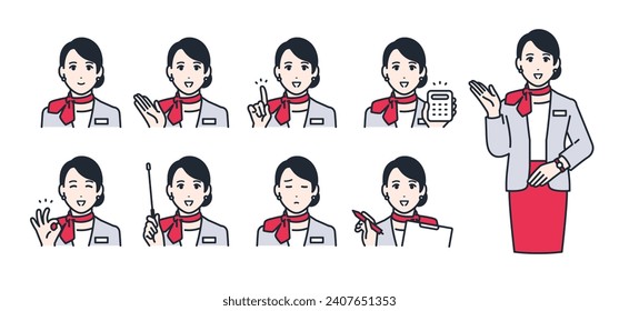 Mobile shop clerk simple vector icon illustration variation material