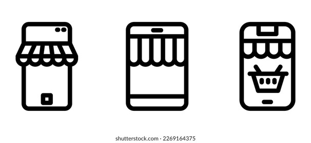 mobile shop icon or logo isolated sign symbol vector illustration - high quality black style vector icons