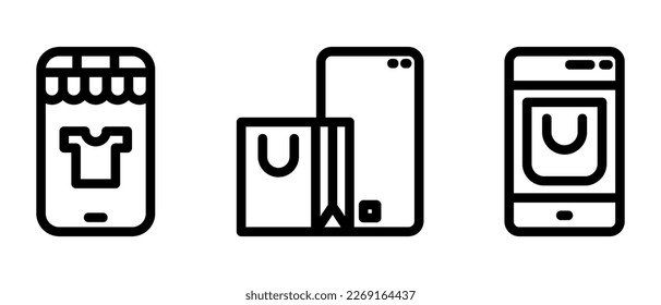 mobile shop icon or logo isolated sign symbol vector illustration - high quality black style vector icons