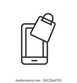 mobile shop icon. vector.Editable stroke.linear style sign for use web design,logo.Symbol illustration.