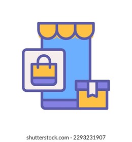 icono de tienda móvil para tu diseño de sitio web, logotipo, aplicación, interfaz de usuario.