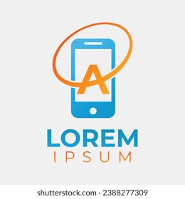A Mobile Shop Logo Design Vector