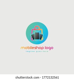 Logo-Vorlage für Mobile Shop mit Farbverlauf-Farbe