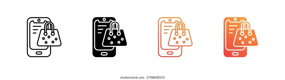 Mobile Shop Multiple Style Icon Set