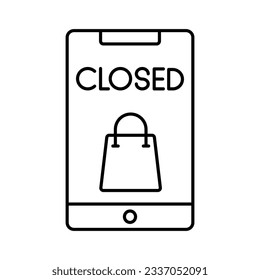 Mobile Shop Outline Vektorsymbol, das leicht zu bearbeiten oder zu ändern

