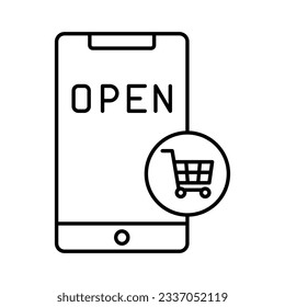 Mobile shop Outline Vector Icon that can easily edit or modify

