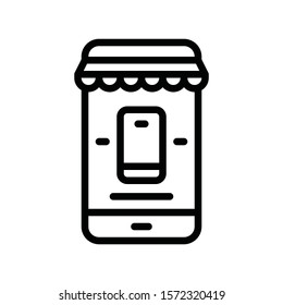 mobile shop and purchase mobile vector in lineal style