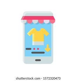 mobile shop and t shirt related to black friday vector in flat design
