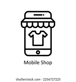 Mobile Shop  Vector Outline icon for your digital or print projects. stock illustration
