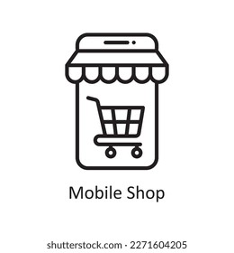 Vektorgrafik des mobilen Ladens, Symbol Design-Illustration. Logistiksymbol auf weißem Hintergrund EPS10-Datei
