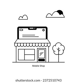 Mobile Shop vector Solid  Design illustration. Symbol on White background EPS 10 File 