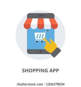 
Mobile shopping app in a smartphone 
