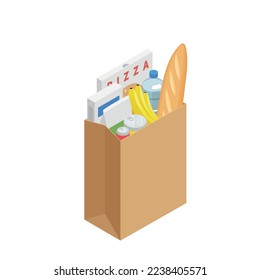 Mobile shopping composition of isolated ecommerce symbols and icons on blank background isometric vector illustration
