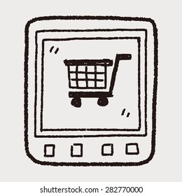 mobile shopping doodle