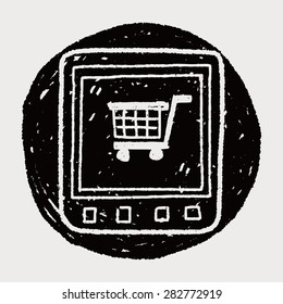 mobile shopping doodle