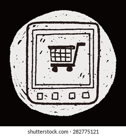 mobile shopping doodle