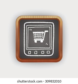 mobile shopping doodle