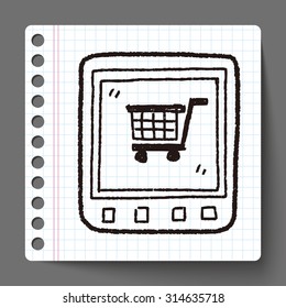 mobile shopping doodle