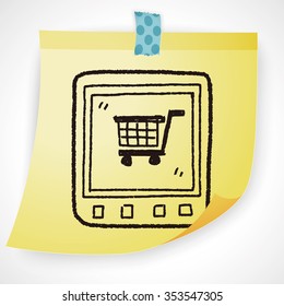 mobile shopping doodle