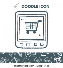 mobile shopping doodle