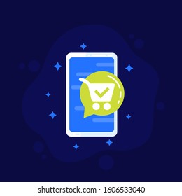 mobile shopping and e-commerce, vector