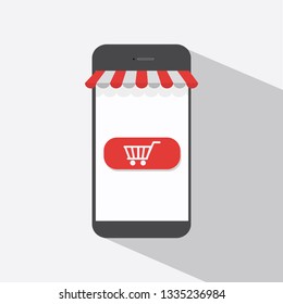 mobile shopping  flat design 
