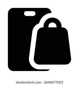 Icono de glifo de compras móviles Vector editable