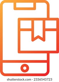 Icono de gradiente de compra móvil: icono único, vector