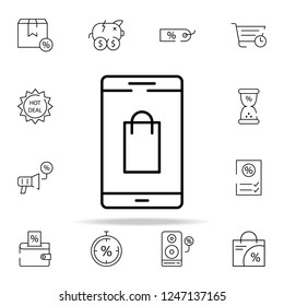 mobile shopping icon. cyber monday icons universal set for web and mobile