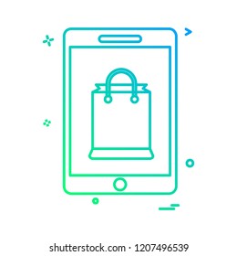 Mobile Shopping icon design vector