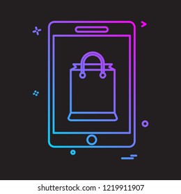 Mobile Shopping icon design vector