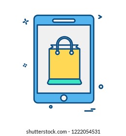 Mobile Shopping icon design vector