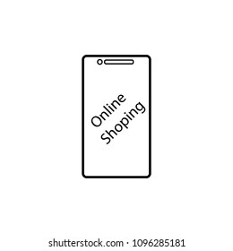 mobile shopping icon. Element of mobile banking for smart concept and web apps. Thin line mobile shopping icon can be used for web and mobile on white background