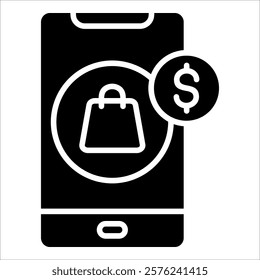 Mobile Shopping Icon Element For Design
